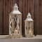 Glitzhome® White Farmhouse Wood & Metal Lantern Set